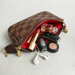 LV Mini Pochette Accessoires Brown Damier Coated Canvas with Leather and Gold Hardware #GUUCU-8 - Image 16