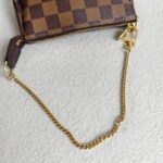 LV Mini Pochette Accessoires Brown Damier Coated Canvas with Leather and Gold Hardware #GUUCU-8 - Image 15
