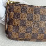 LV Mini Pochette Accessoires Brown Damier Coated Canvas with Leather and Gold Hardware #GUUCU-8 - Image 3