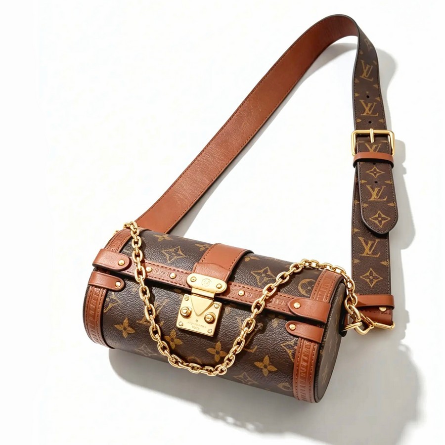 LV Papillon Trunk Brown Monogram Canvas with Leather and Gold Hardware #GUURR-5