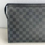 LV Pochette Voyage MM Damier Ghaphite Coated Canvas with Leather and Silver Hardware #GUURC-2 - Image 17