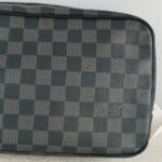 LV Toilet Pouch GM Black/Grey Damier Graphite Coated Canvas/Leather and Silver Hardware #GUUSL-3 - Image 4