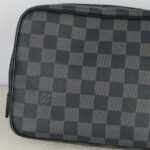 LV Toilet Pouch GM Black/Grey Damier Graphite Coated Canvas/Leather and Silver Hardware #GUUSL-3 - Image 3