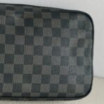 LV Toilet Pouch GM Black/Grey Damier Graphite Coated Canvas/Leather and Silver Hardware #GUUSL-3 - Image 6
