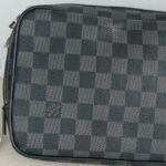 LV Toilet Pouch GM Black/Grey Damier Graphite Coated Canvas/Leather and Silver Hardware #GUUSL-3 - Image 5
