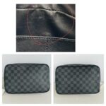LV Toilet Pouch GM Black/Grey Damier Graphite Coated Canvas/Leather and Silver Hardware #GUUSL-3 - Image 2
