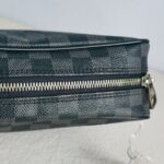 LV Toilet Pouch GM Black/Grey Damier Graphite Coated Canvas/Leather and Silver Hardware #GUUSL-3 - Image 9