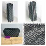 LV Toilet Pouch GM Black/Grey Damier Graphite Coated Canvas/Leather and Silver Hardware #GUUSL-3 - Image 7