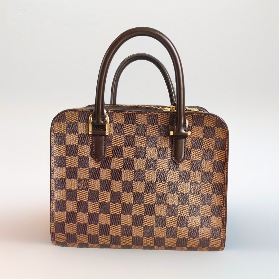 LV Triana Brown Damier Ebene Coated Canvas with Leather and Gold Hardware #GUUTS-1