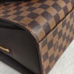 LV Triana Brown Damier Ebene Coated Canvas with Leather and Gold Hardware #GUUTS-1 - Image 13