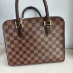 LV Triana Brown Damier Ebene Coated Canvas with Leather and Gold Hardware #GUUTS-1 - Image 4