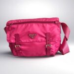 Prada BT6671 Messenger Bag Pink Nylon with Leather and Silver Hardware Bag #GUUCU-2