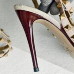 Valentino Rockstud Caged Pump 100mm Size 37 Maroon/Nuded leather  #GUUSS-5 - Image 12
