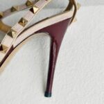 Valentino Rockstud Caged Pump 100mm Size 37 Maroon/Nuded leather  #GUUSS-5 - Image 13