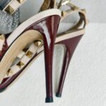 Valentino Rockstud Caged Pump 100mm Size 37 Maroon/Nuded leather  #GUUSS-5 - Image 14