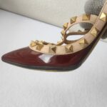 Valentino Rockstud Caged Pump 100mm Size 37 Maroon/Nuded leather  #GUUSS-5 - Image 7