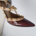 Valentino Rockstud Caged Pump 100mm Size 37 Maroon/Nuded leather  #GUUSS-5 - Image 8