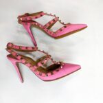 Valentino Rockstud Caged Pump 100mm Size 37 Pink leather  #GUUSS-2 - Image 3