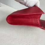 YSL Y-Ligne Clutch Red Leather with Gold Hardware #GUUOE-1 - Image 9