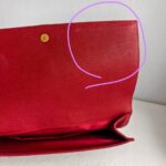 YSL Y-Ligne Clutch Red Leather with Gold Hardware #GUUOE-1 - Image 13
