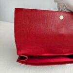 YSL Y-Ligne Clutch Red Leather with Gold Hardware #GUUOE-1 - Image 12