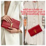 YSL Y-Ligne Clutch Red Leather with Gold Hardware #GUUOE-1 - Image 25