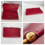 YSL Y-Ligne Clutch Red Leather with Gold Hardware #GUUOE-1 - Image 18