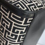 Balmain Tote Bag Black/White Canvas with Leather and Gold Hardware #RSCO-3 - Image 14