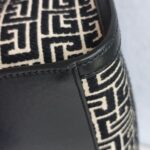 Balmain Tote Bag Black/White Canvas with Leather and Gold Hardware #RSCO-3 - Image 15