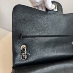 Chanel Classic Jumbo Double Flap Bag Black Grained Calfskin with Silver Hardware #GUUSR-1 - Image 19