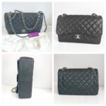 Chanel Classic Jumbo Double Flap Bag Black Grained Calfskin with Silver Hardware #GUUSR-1 - Image 2