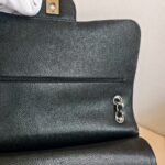 Chanel Classic Jumbo Double Flap Bag Black Grained Calfskin with Silver Hardware #GUUSR-1 - Image 20