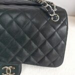 Chanel Classic Jumbo Double Flap Bag Black Grained Calfskin with Silver Hardware #GUUSR-1 - Image 4