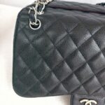 Chanel Classic Jumbo Double Flap Bag Black Grained Calfskin with Silver Hardware #GUUSR-1 - Image 3