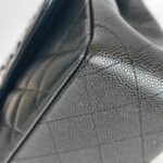 Chanel Classic Jumbo Double Flap Bag Black Grained Calfskin with Silver Hardware #GUUSR-1 - Image 14