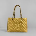 Chanel GST Gold Grained Calfskin with Antique Gold Hardware #RROE-1