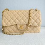 Chanel Jumbo Double Flap Beige Lambskin with Gold Hardware #GUURL-2
