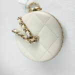 Chanel Lock Frame Round Vanity Case with Chain and Gold Hardware #GUURT-5 - Image 7