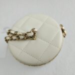 Chanel Lock Frame Round Vanity Case with Chain and Gold Hardware #GUURT-5 - Image 6