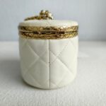 Chanel Lock Frame Round Vanity Case with Chain and Gold Hardware #GUURT-5 - Image 4