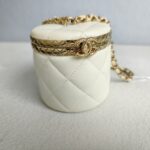 Chanel Lock Frame Round Vanity Case with Chain and Gold Hardware #GUURT-5 - Image 2