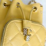 Chanel Mini Business Affinity Bucket Bag Yellow Grained Calfskin with Gold Hardware #GUURT-4 - Image 14