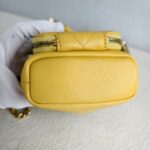 Chanel Mini Business Affinity Bucket Bag Yellow Grained Calfskin with Gold Hardware #GUURT-4 - Image 7