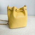 Chanel Mini Business Affinity Bucket Bag Yellow Grained Calfskin with Gold Hardware #GUURT-4 - Image 4