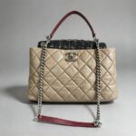 Chanel Portobello Top Handle Brown Aged Calfskin with Ruthenium Hardware #GUUOY-1