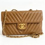 Chanel Vintage Maxi Jumbo Brown Grained Calfskin with Gold Hardware #GUURS-2