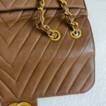Chanel Vintage Maxi Jumbo Brown Grained Calfskin with Gold Hardware #GUURS-2 - Image 4