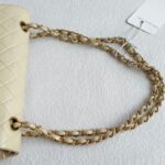 Chanel Vintage Medium Double Flap Bag Beige Lambskin with Gold Hardware #GUCEU-1 - Image 14