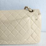 Chanel Vintage Medium Double Flap Bag Beige Lambskin with Gold Hardware #GUCEU-1 - Image 5