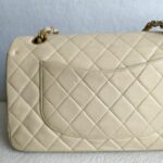 Chanel Vintage Medium Double Flap Bag Beige Lambskin with Gold Hardware #GUCEU-1 - Image 4